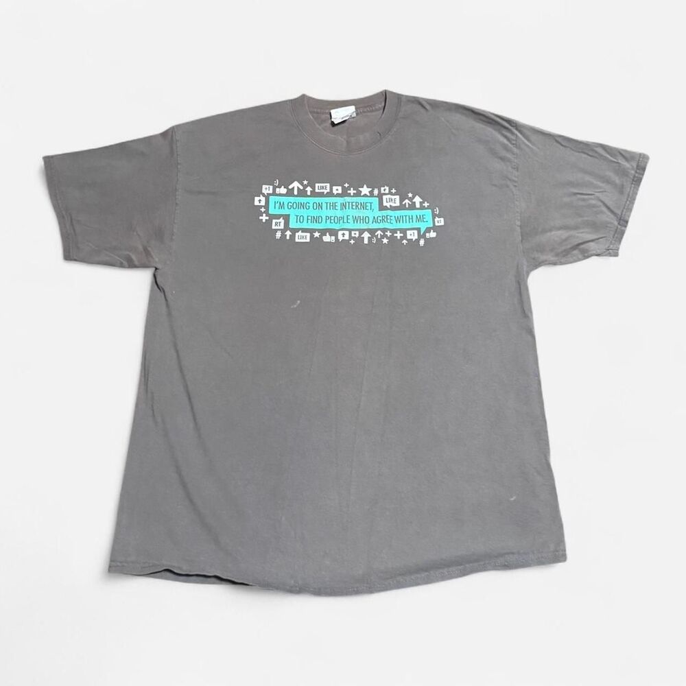 Port & company Gray funny XL (width 22/1/2in, length 26/1/2in) graphic T-shirt